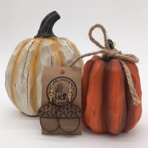 Custom Laser Cut and Engraved Walnut Wood Acorn Earrings